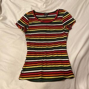 Rainbow striped tee size extra small